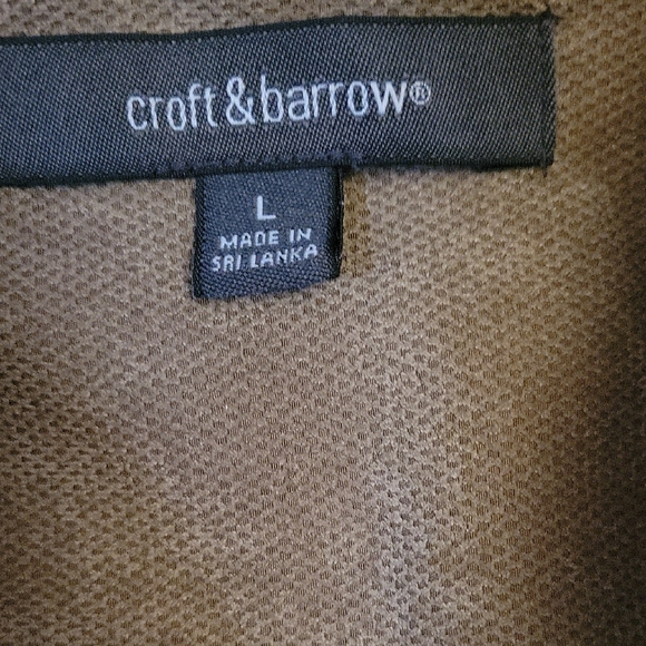 Croft & Barrow Tan Casual Button Down Shirt - Picture 4 of 4